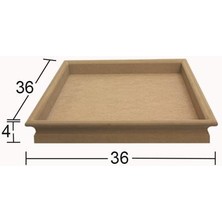 E Hobici Ahşap Orta Kare Işlemeli Pano 36X36CM PA182