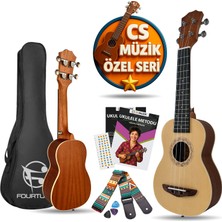 FOURTUNE Sydra UKS-21NT Soprano Ukulele Maun Hakiki Ağaç Tek Parça 21" Doğal Renk
