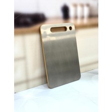 Bambum Çift Taraflı Çelik Ve Bambu Kesme Tahtası 30/20 Cm