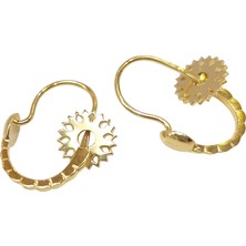 Genel 20MM Güneş Halka Küpe 14 Ayar Altın Hd Videolu