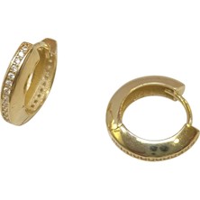 Genel 16MM Su Yolu Halka Küpe 14 Ayar Altın Hd Videolu