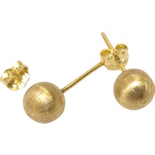 Genel 7mm Zımparalı Top Küpe 14 Ayar Altın Hd Videolu