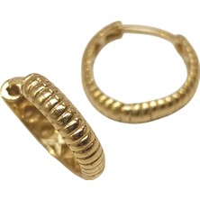 Genel 16.2mm Tırtıl Halka Küpe 14 Ayar Altın Hd Videolu