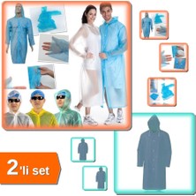 Hereveoyuncak 5 Adet Tek Kullanımlık Çıtçıtlı Yağmurluk + Kapşonlu Cepli Lüx Yağmurluk Lacivert - 2li Set Y9Y8H7