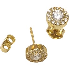 Genel Tek Taş Küpe 14 Ayar Altın Hd Videolu