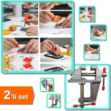 Hereveoyuncak 31 Parça Telefon Onarım Hassas Tornavida Seti + 30MM Mini Masa Tezgah Mengenesi - 2li Set N5P9G0