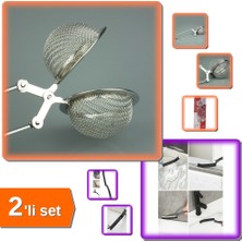 Hereveoyuncak Bitki Çayı Demleme Süzgeçi + Ince Kıl Kavisli Detaylı Temizleme Fırçası - 2li Set Z7Q7W2