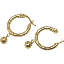 Genel 27MM Toplu Halka Küpe 14 Ayar Altın Hd Videolu