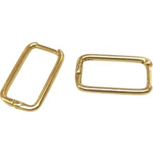 Genel 19.5mm Ataç Dikdörtgen Halka Küpe 14 Ayar Altın Hd Videolu