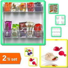 Hereveoyuncak 6 Adet Buzdolabı Içi Mini Düzenleyici + 2 Adet Sevimli Pilav ve Helva Servis Kalıbı - 2li Set E7J7U7