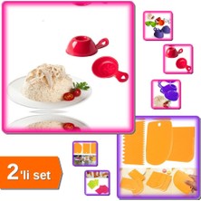 Hereveoyuncak 2 Adet Sevimli Pilav - Helva Kalıbı - Hamur Şekillendirici Kesici Kazıyıcı Dekoratör - 2li Set S8Z5K