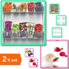 Hereveoyuncak 12 Adet Buzdolabı Içi Mini Düzenleyici Kutu + 2 Adet Pilav ve Helva Kalıbı Seti - 2li Set Z1Q1W4