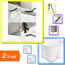 Hereveoyuncak Ince Kıl Detaylı Temizlik Fırçası - Banyo Mutfak Fırçası + Iki Kapaklı Wc Kapağı - 2li Set S4M1B4