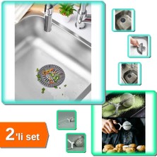 Hereveoyuncak Yuvarlak Lavabo Gider Süzgeci + Kakao Pudra Eleği Süzgeçli Maşalı Çay Demleme Çelik - 2li Set R6B1A0