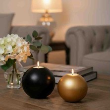 Luniva Home Dekoratif Siyah ve Gold Renkli 2'li Küçük ve Büyük  Ev ,ofis  Hediyelik Modern Dekorasyon Obje Seti(Tealight Mumlar Dahildir.ürünler El  Boyamasıdır)