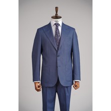 Kadir Büyükkaya Kırlangıç Yaka Slim Fit Erkek Takım Elbise Lacivert Viskos Karışımlı KAX1303S