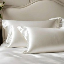 Buffer Antibakteriyel Terletmeyen Ipek Saten Yastık Kılıfı 2'li 50X70 Beyaz