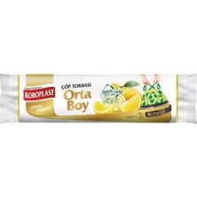 Koroplast Çöp Torbası Extra Büzgülü Orta Limonlu 15-Li 3 Adet