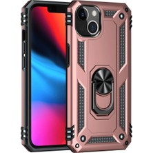 iPhone 13 Kılıf Sofya Yüzüklü Silikon Kapak - Rose - FKU1352-4304