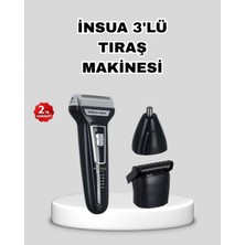 Marsilyan- Insua 3’lü Tıraş Makinesi – 3 Farklı Kesim Başlığı, Güçlü Motor, 60 Dakika Kullanım
