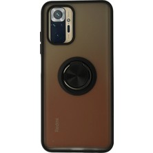 Xiaomi Redmi Note 10 Kılıf Montreal Yüzüklü Silikon Kapak - Siyah - FKU9830-9516