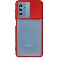 Samsung Galaxy M52 5g Kılıf Palm Buzlu Kamera Sürgülü Silikon - KIRMIZI-(579 - F503K918-U29