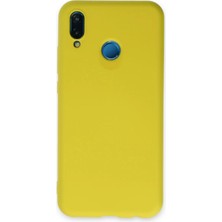 Huawei P20 Lite Kılıf Nano Içi Kadife Silikon - SARI-(5796) - F321K789-U09321