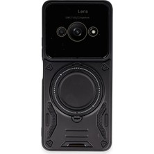 Xiaomi Poco C61 Kılıf Joy Lens Standlı Kapak - SIYAH-(5796) - F889K533-U80889
