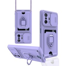 Xiaomi Mi 11T Pro Kılıf Zuma Kartvizitli Yüzüklü Silikon - LILA-(5796) - F851K398-U91851