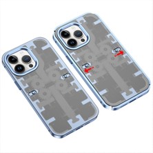 iPhone 14 Pro Max Kılıf Mekanik Bumper Kapak - MAVI-(5796) - F459K654-U68459