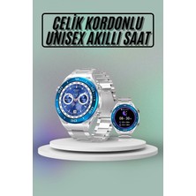 MiraLive Akıllı Saat Çelik Kordonlu Amoled Ekran Android ve Ios Uyumlu Çağrı Cevaplayabilen