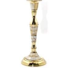 Ronanna Buğz Tekli Pirinç Sedefli Şamdan Model 1