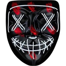 Ronanna Buğz Hallowen Parti Maskesi Neon LED Işıklı Maske 3 Modlu Cadılar Bayramı Maskesi