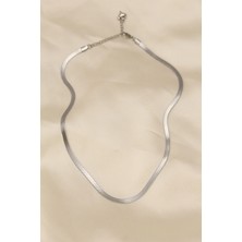 Bfs 316L Çelik Silver Renk 45 cm Italyan Zincir Model Kadın Kolye
