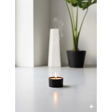 Atölye Asya  Şık ve Dayanıklı Siyah Renk Kaplama Çelik Tealight Mumluk