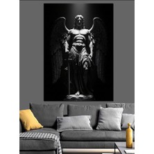 Artmeg Korkunç Melek Savaşçı Heykel Dekoratif Kanvas - Mdf Ahşap Tablo