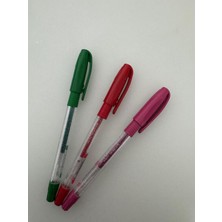 Pensan Jel Kalem Jely 1.0 mm Glıtter Simli 3lü Yeşil Kırmızı Pembe