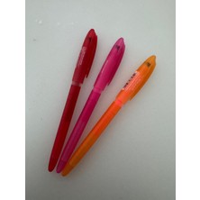 Uni-Ball Roller Kalem Signo Gelstick Jel Bilye Uç 0.7 mm Kırmızı Pembe Turuncu (3 Adet)