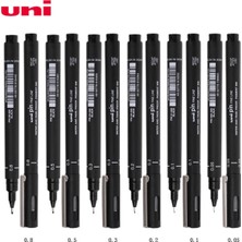 Uni-Ball Uni Ball Pin 0.2-0.5-0.8 Teknik Çizim Kalemi Siyah