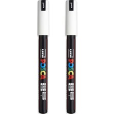 Uni-Ball Posca Pc-1m Boya Sanatı Markör Kalemi Beyaz (2 Adet)