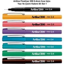 Artline Fineliner 200 0.4mm Ince Uçlu Yazı ve Çizim Kalemi 8li Set 1