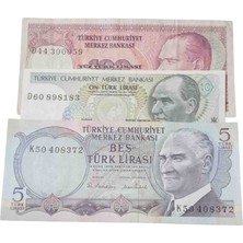 Yediotuz Digital Pazarlama 6. 7. Emisyon 3 Adet Koleksiyon Kağıt Parira.  Cumhuriyet Dönemi Kağıt Para.