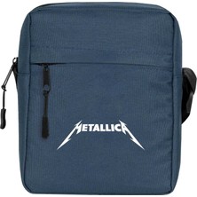 Zepplin Giyim Metallica Classic Logo Omuz Çantası Fermuarlı Lacivert Renk