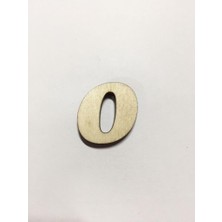 E Hobici 2,5cm Ahşap Harf ve Rakamlar - 0 (Sıfır)