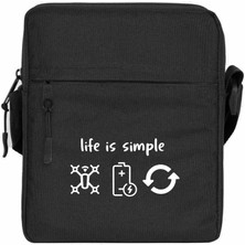 Zepplin Giyim Life Is Simple Omuz Çantası Fermuarlı Siyah Renk