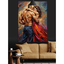 Artmeg Tutkuyla Sarılmış Aşıklar Dekoratif Kanvas - Mdf Ahşap Tablo