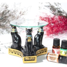 Keyfim Shop Dekoratif Mısır Kedisi Tasarımlı Buhurdanlık