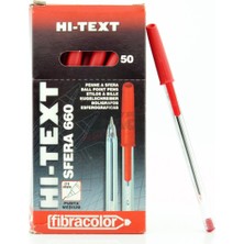 Hi-Text Tükenmez Kalem Kırmızı 1.00MM 50'li Paket