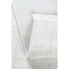Kupon Halı Bambu Dokulu Krem Beyaz Antialerjik Salon Halısı – Modern, Kaymaz Taban & Toz Tutmaz – 4m² / 6m²