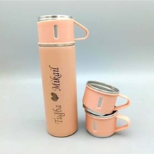 Mio Life Premium Termos Bardak 500ML 3 Bardaklı Set Paslanmaz Çelik Kahve Termosu Hediye Çantalı